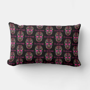 Coussin Rectangle Crâne d'amant coloré mignon