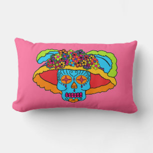Coussin Rectangle Crâne de sucre Catrina