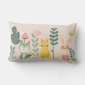 Coussin Rectangle Créatures pastel avec plantes (Verso)