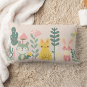 Coussin Rectangle Créatures pastel avec plantes (Couverture)