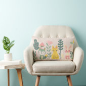 Coussin Rectangle Créatures pastel avec plantes (Chaise)
