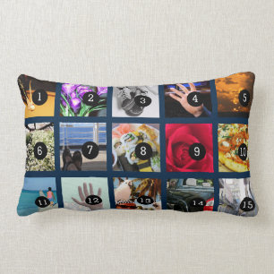 Coussin Rectangle Créez votre propre affichage de photo avec 15