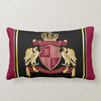 Coussin Rectangle Créez votre propre blason d'armoiries d'aigle roug