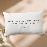 Coussin Rectangle Créez votre propre devis<br><div class="desc">Créez votre propre oreiller de jetage de devis personnalisé. Caractéristiques minimaliste typographie de machine à écrire.</div>