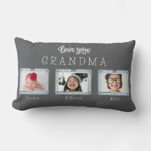 Coussin Rectangle Créez Votre Propre J'adore Mamie 3 Photo Mignonne