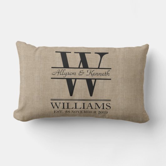 Coussin Rectangle Créez votre propre monogramme d'anniversaire de (Recto)
