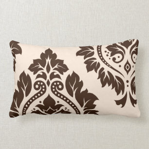 Coussin Rectangle Crème Damas décoratives Art I (2Way) et Brown