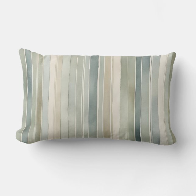 Coussin Rectangle Crème turquoise bleue Sage vert Distressed (Recto)