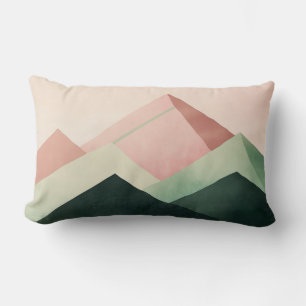 Coussin Rectangle Crête pastel – Paysage de montagne géométrique #1