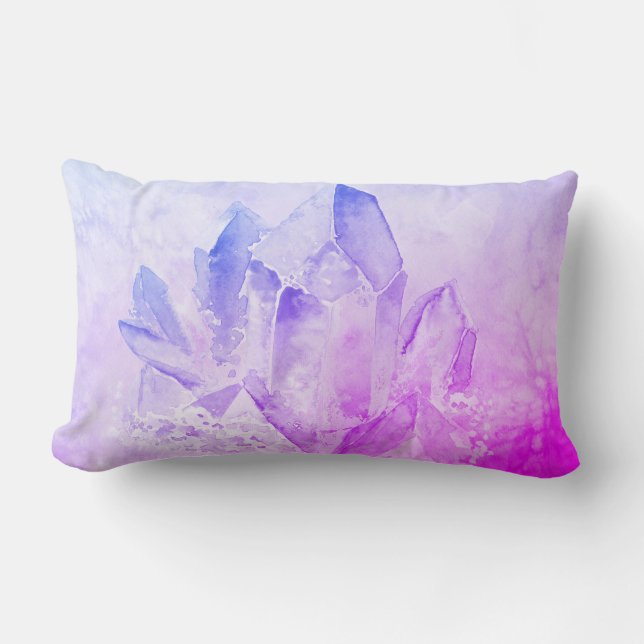Coussin Rectangle Cristaux gais de Vibe d'améthyste d'amusement de (Recto)