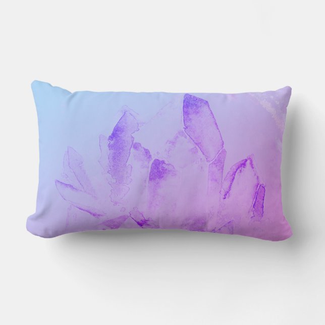 Coussin Rectangle Cristaux modernes d'aquarelle de nouvel abrégé sur (Recto)