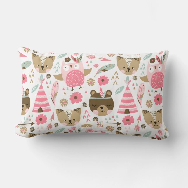 Coussin Rectangle Critère de forêt mignonne (Recto)