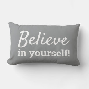 Coussin Rectangle Croire en soi Motivation Gris Ultime