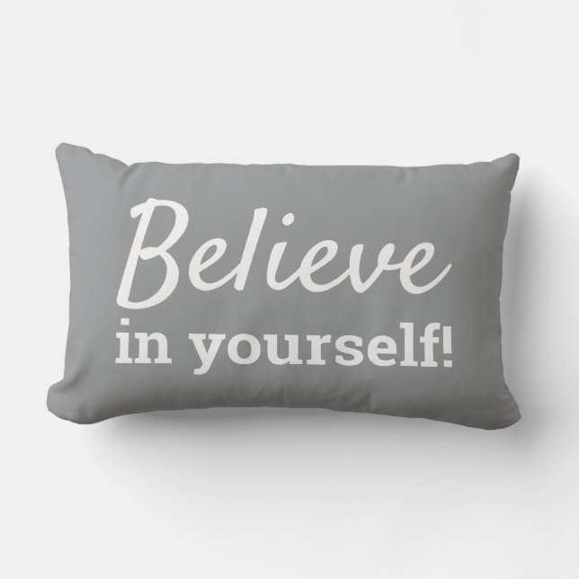 Coussin Rectangle Croire en soi Motivation | Gris Ultime (Recto)