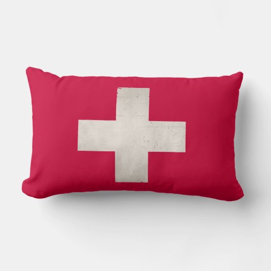 Coussin Rectangle Croix de Grungy Suisse (Recto)