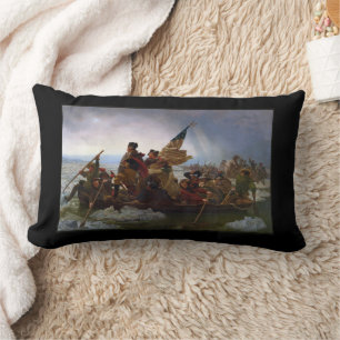 Coussin Rectangle Crossing Delaware 1776 : Général George Washington
