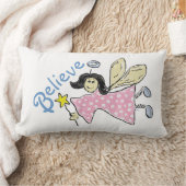Coussin Rectangle Croyez en les À petits pois roses Angels (Couverture)