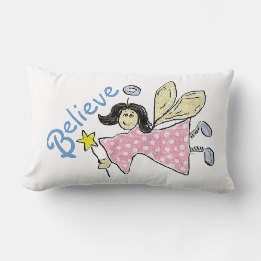 Coussin Rectangle Croyez en les À petits pois roses Angels (Recto)