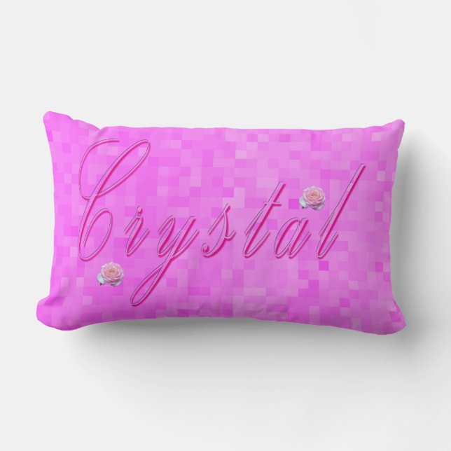 Coussin Rectangle Crystal Girls Nom Logo, (Recto)