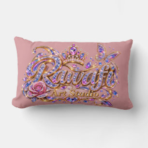 Coussin Rectangle Crystal Queen Élégance Florale Rose