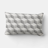Coussin Rectangle Cubes 3D ombrés gris clair et blanc (Verso)
