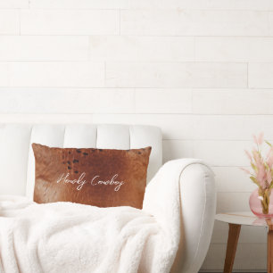 Coussin Rectangle Cuir Brown Faux