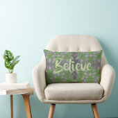Coussin Rectangle Cuisine florale grise et verte (Chaise)