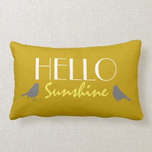 Coussin Rectangle Cuisine Hello Sunshine Citation Ocre Jaune Gris Mo