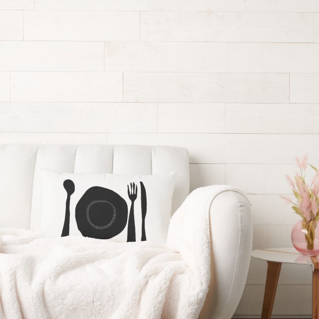 Coussin Rectangle Cuisine noire et blanche (Canapé)