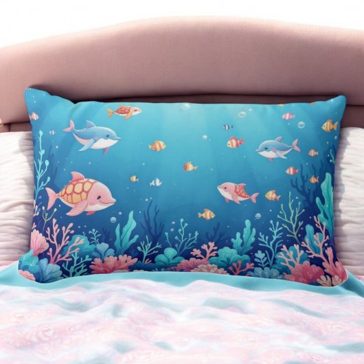 Coussin Rectangle Cushion Coral Dream