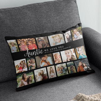 Coussin Rectangle Custom Auntie 18 Photo Collage