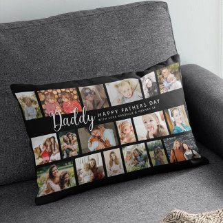Coussin Rectangle Custom Daddy 18 Photo Collage