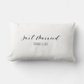 Coussin Rectangle Custom Just Married Wedding Pillow Names & Date (Recto)