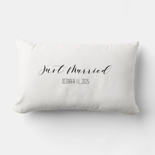 Coussin Rectangle Custom Just Married Wedding Pillow Names & Date (Recto)