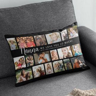 Coussin Rectangle Custom Nanna 18 Photo Collage