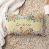 Coussin Rectangle Cute Animaux Zebra Giraffe Elephant Singe Nom (Couverture)