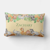 Coussin Rectangle Cute Animaux Zebra Giraffe Elephant Singe Nom (Recto)