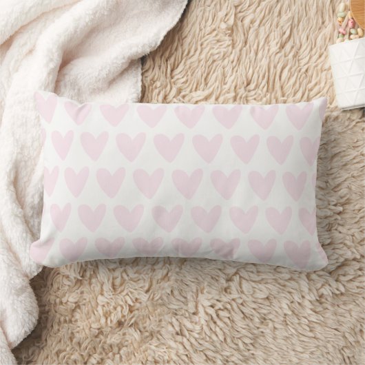 Coussin Rectangle Cute Blush Coeurs rose Motif Filles Nursery (Couverture)