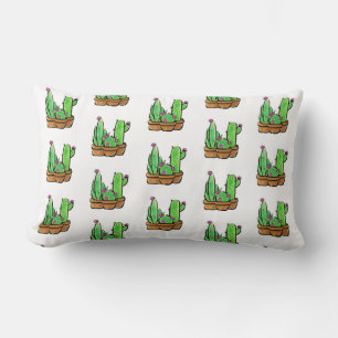 Coussin Rectangle Cute Cactus cactus succulents fleurs du désert mot