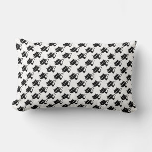 Coussin Rectangle Cute chats blancs noirs motifs