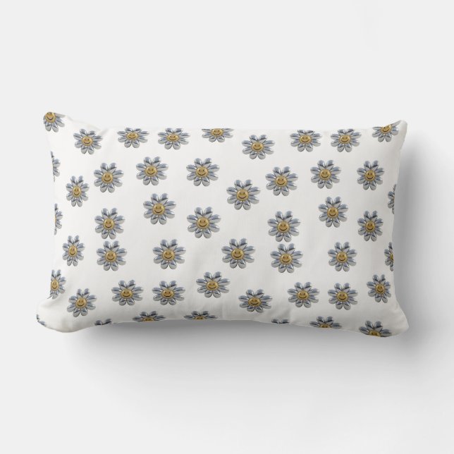 Coussin Rectangle Cute Daisy Flower Motif sans couture (Recto)