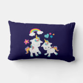Coussin Rectangle Cute Dancing Unicornes Magique Arc-en-ciel & Étoil (Verso)