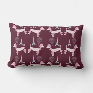 Coussin Rectangle Cute Fifties Paris Poodle Motif