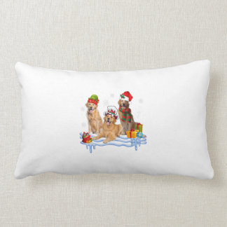 Coussin Rectangle Cute Golden Retriever Christmas Dog
