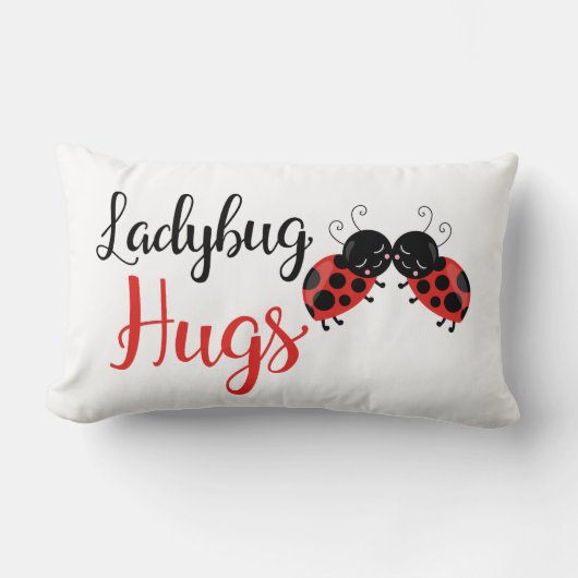 Coussin Rectangle Cute Ladybug embrasse les filles décor de chambre (Recto)