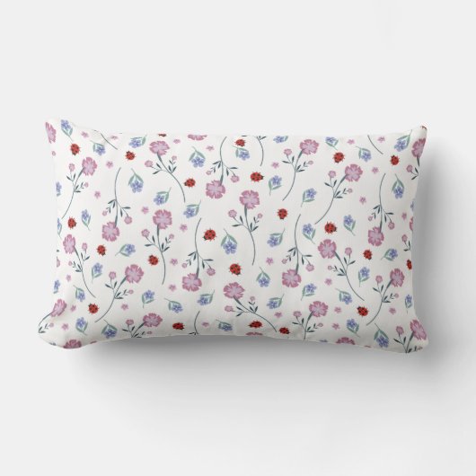 Coussin Rectangle Cute Ladybug Polka dot Daisy Flower Russe Motif (Recto)