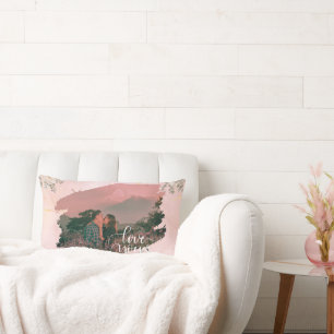 Coussin Rectangle Cute Lote You Photo Personnalisée Pour Couple Rose