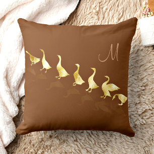 Coussin Rectangle Cute personnalisée Oie à huile d'or Cannelle Brown