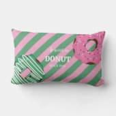 Coussin Rectangle Cute Pink & Green Donut Baby Throw Pillow (Verso)