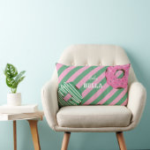 Coussin Rectangle Cute Pink & Green Donut Baby Throw Pillow (Chaise)